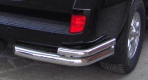 Защита заднего бампера уголки двойные диам.76/53мм, для авто Lexus LX570 2008-