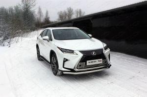 Защита переднего бампера труба диам.60мм, нержавейка, для авто Lexus RX (искл F-Sport) 2015-