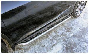 Подножки с листом, лист алюминий, окантовка нержавейка диам.57мм, для авто Lexus RX (вкл F-Sport) 2015-