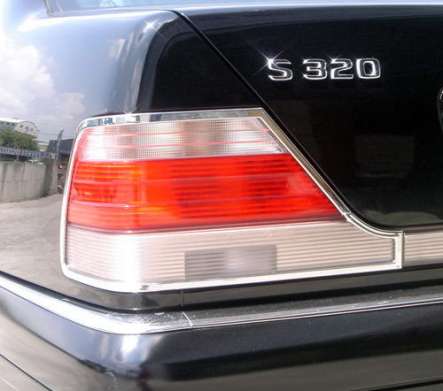 Накладки на задние фары хромированные IDFR 1-MB601-02C для Mercedes Benz W140 S Class 1991-1998