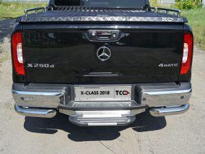 Задняя подножка алюминиевая `Silver`(под фаркоп тип Е) код TCUP3S для MERCEDES-BENZ X-Class 2018-