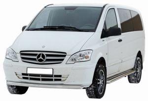 Защита переднего бампера труба диам.63мм, нержавейка, для авто Mercedes Viano/ Vito W639 2010-2014