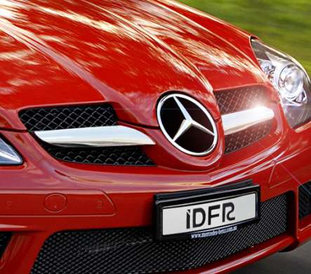 Накладки на решетку радиатора хромированные IDFR 1-MB681-12C для Mercedes Benz SLK R171 2009-2011