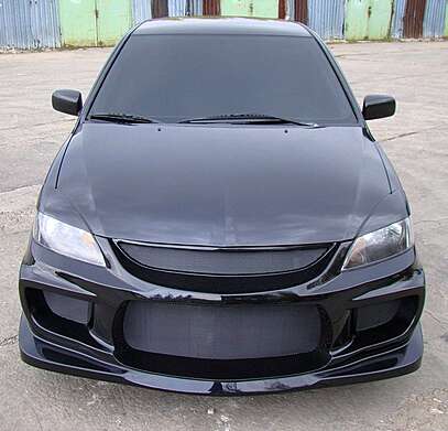 Передний бампер MV-Tuning под покраску в стиле INGS Extreem Mitsubishi Lancer IX 2003-2009