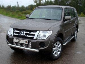 Защита передняя (овальная) 75х42 мм код MITPAJ4-05 для MITSUBISHI PAJERO IV 2013