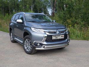 Защита передняя нижняя (двойная) 76,1/75 мм код MITPASPOR16-04 для MITSUBISHI PAJERO SPORT 2016-