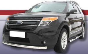 Защита переднего бампера труба диам.76мм, нержавейка, для авто Ford Explorer 2011-