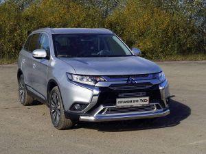 Защита передняя нижняя (овальная) 75х42 мм код MITOUT18-38 для MITSUBISHI OUTLANDER 2018-