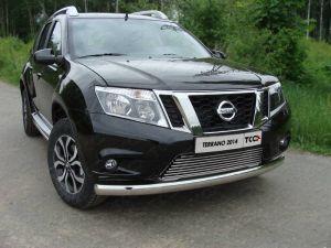 Защита передняя нижняя (овальная) 75х42 мм код NISTER14-01 для авто Nissan Terrano 2013-