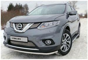 Защита переднего бампера труба диам.42мм, нержавейка, для авто Nissan X-Trail T32 2014-