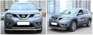 Защита переднего бампера труба диам.53мм, нержавейка, для авто Nissan X-Trail T32 2014-