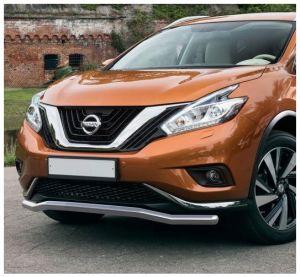 Защита переднего бампера волна диам.57мм, нержавейка, для авто Nissan Murano Z52 2016-