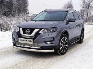 Защита передняя нижняя (овальная) 75х42 мм код NISXTR18-19 для Nissan X-Trail T32 2018-