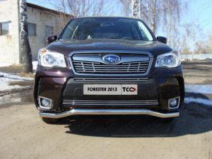 Защита переднего бампера волна диам.60мм, нержавейка, для авто Subaru Forester 2013-