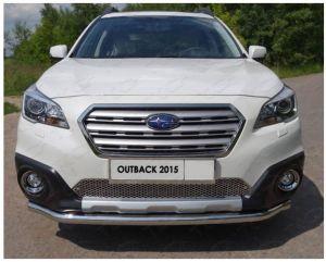 Защита переднего бампера труба диам.60мм, нержавейка, для авто Subaru Outback V 2014-