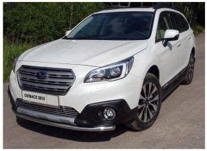 Защита переднего бампера труба диам.50мм, нержавейка, для авто Subaru Outback V 2014-