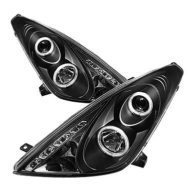 Передняя оптика диодная черная Spyder 444-TCEL00-LED-SM для Toyota Celica 2000-2005