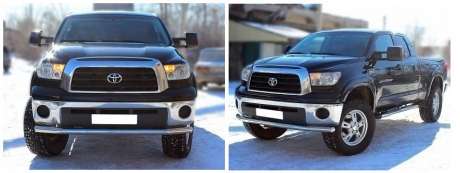 Защита переднего бампера труба диам.76мм, нержавейка, для авто Toyota Tundra 2007-2013