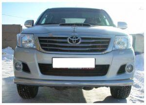 Защита переднего бампера труба диам.76мм, нержавейка, для авто Toyota Hilux 2011-2015