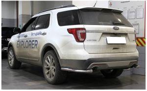 Защита заднего бампера уголки диам.60мм, нержавейка, для авто Ford Explorer 2015-