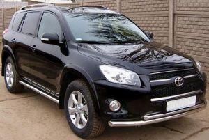 Подножки-трубы диам.60мм, нержавейка, для авто Toyota Rav4 длинная 2006-2012