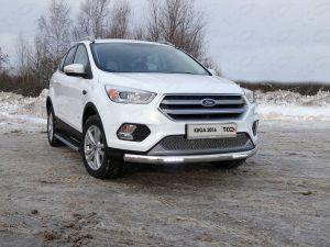 Защита передняя нижняя (овальная с ДХО) 75х42 мм код FORKUG17-20 для FORD KUGA 2016-