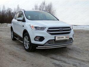 Защита передняя нижняя (двойная) 42,4/42,4 мм код FORKUG17-36 для FORD KUGA 2016-