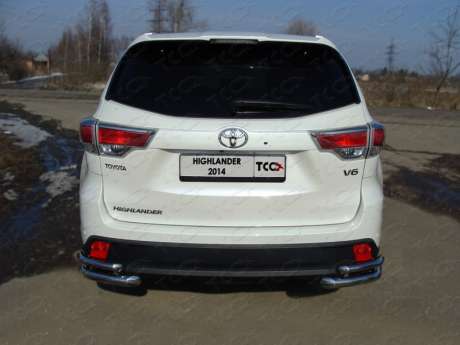 Защита задняя (уголки двойные) 60,3/42,4 мм код TOYHIGHL14-16 для TOYOTA HIGHLANDER 2014-2016