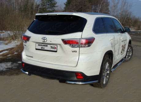 Защита задняя (уголки) 60,3 мм код TOYHIGHL14-17 для TOYOTA HIGHLANDER 2014-2016