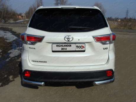 Защита задняя (уголки овальные) 75х42 мм код TOYHIGHL14-18 для TOYOTA HIGHLANDER 2014-2016