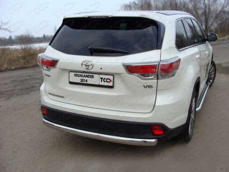 Защита задняя (овальная) 75х42 мм код TOYHIGHL14-14 для TOYOTA HIGHLANDER 2014-2016