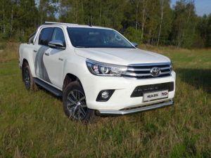 Защита переднего бампера труба диам.76мм, нержавейка, для авто Toyota HiLux 2015-