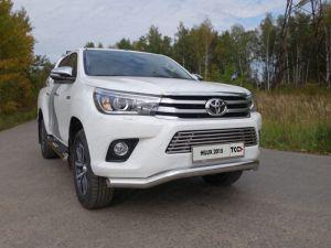 Защита переднего бампера волна диам.76мм, нержавейка, для авто Toyota HiLux 2015-