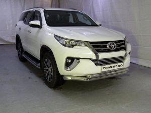 Защита передняя нижняя (двойная) 76,1/60,3 мм код TOYFORT17-20 для TOYOTA FORTUNER 2017-