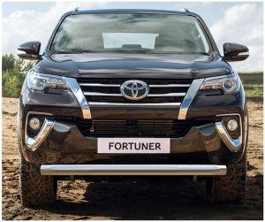 Защита переднего бампера труба диам.76мм, нержавейка, для авто Toyota Fortuner 2017-