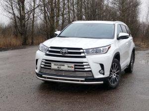 Защита передняя нижняя (двойная) 60,3/42,4 мм код TOYHIGHL17-28 для TOYOTA HIGHLANDER 2017-