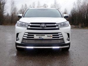 Защита передняя нижняя (с ДХО) 60,3 мм код TOYHIGHL17-29 для TOYOTA HIGHLANDER 2017- 