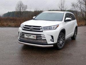 Защита передняя нижняя (овальная) 75х42 мм код TOYHIGHL17-27 для TOYOTA HIGHLANDER 2017- 