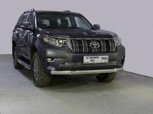 Защита передняя нижняя (овальная) 75х42 мм код TOYLC15017-15 для Toyota Land Cruiser Prado 150 2017-  