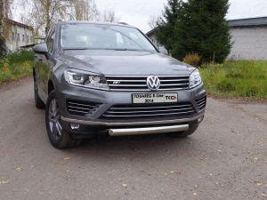 Защита передняя нижняя (овальная) 75х42 мм код VWTOUARRL14-13 для VOLKSWAGEN TOUAREG R-Line 2014-