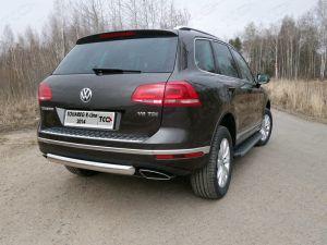 Защита задняя (овальная) 75х42 мм код VWTOUARRL14-22 для VOLKSWAGEN TOUAREG R-Line 2014-