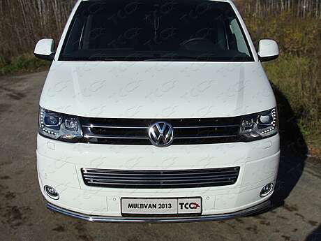 Решетка радиатора 12 мм VWMULT13-04 для Volkswagen Multivan (T5) 2010-2015