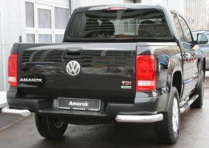 Защита заднего бампера уголки диам.76мм, нержавейка, для авто VW Amarok 2010-