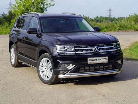 Защита передняя нижняя (овальная) 75х42 мм код VWTER18-25 для VOLKSWAGEN TERAMONT 2018-