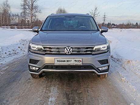 Защита передняя нижняя 42,4 мм (Пакет Offroad) код VWTIGOFR17-19 для VOLKSWAGEN TIGUAN 2016-2021