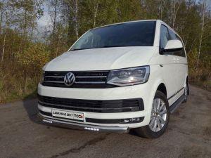 Защита передняя нижняя (овальная с ДХО) 75х42 мм код VWCARAV17-23 для VOLKSWAGEN CARAVELLE 2017-