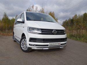 Защита передняя нижняя (с ДХО) 60,3 мм код VWCARAV17-21 для VOLKSWAGEN CARAVELLE 2017-