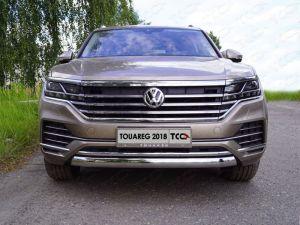 Защита передняя нижняя (овальная) 75х42 мм код VWTOUAR18-23 для VOLKSWAGEN TOUAREG 2018-