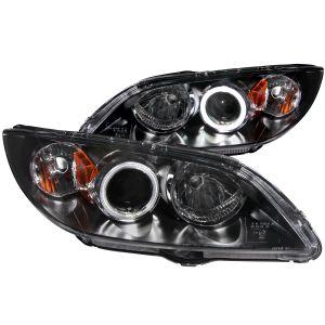 Передняя оптика черная с ангельскими глазками для MAZDA 3 SEDAN 2004-2008