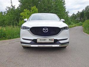 Защита передняя нижняя (овальная с ДХО) 75х42 мм код MAZCX517-32 для MAZDA CX5 2017-